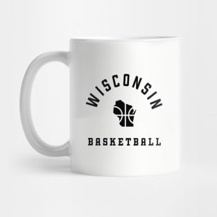 Wisconsin Basketball in Black Mug